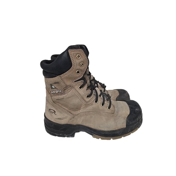 Dakota Men's 6" Quad Basic Steel Toe Composite Plate Work Boots 8006 Tan 7.5M - Picture 2 of 7